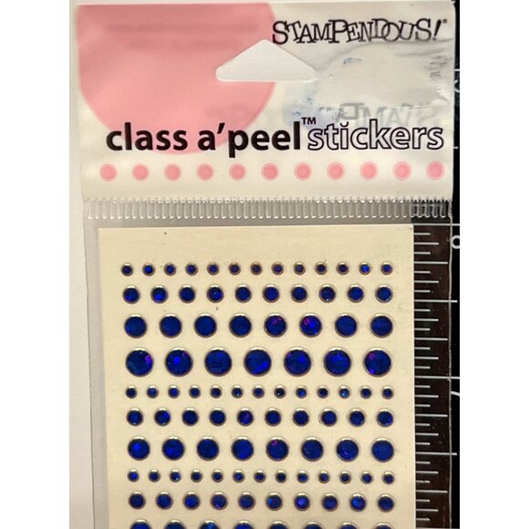 HTF RARE Stampendous! Class a'Peel Dot Sparklers Stickers Blue AC672HSB - Picture 2 of 4
